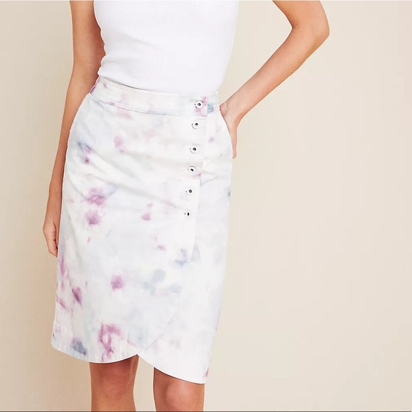 NWT Anthropologie Kimmie Tie-Dye Tulip Denim Skirt - Picture 3 of 6